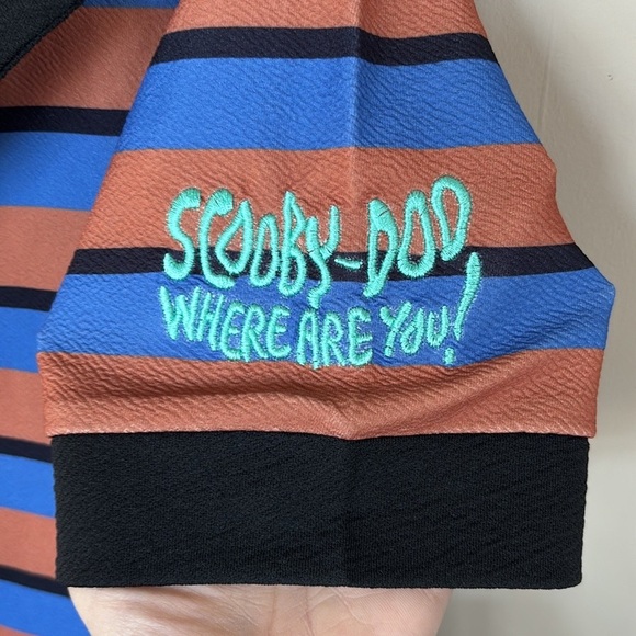 Brand New Unique Vintage Scooby Doo x Smak Parlour Striped Button Down Dress - Picture 11 of 15